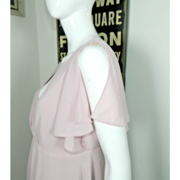 Lulu's Dress Size Medium Purple Promise of Love Sage Brush Flutter Sleeve Maxi - Picture 4 of 9